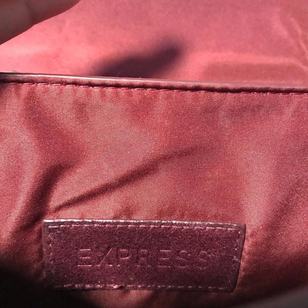 Express Burgundy Patent and Suede Crossbody